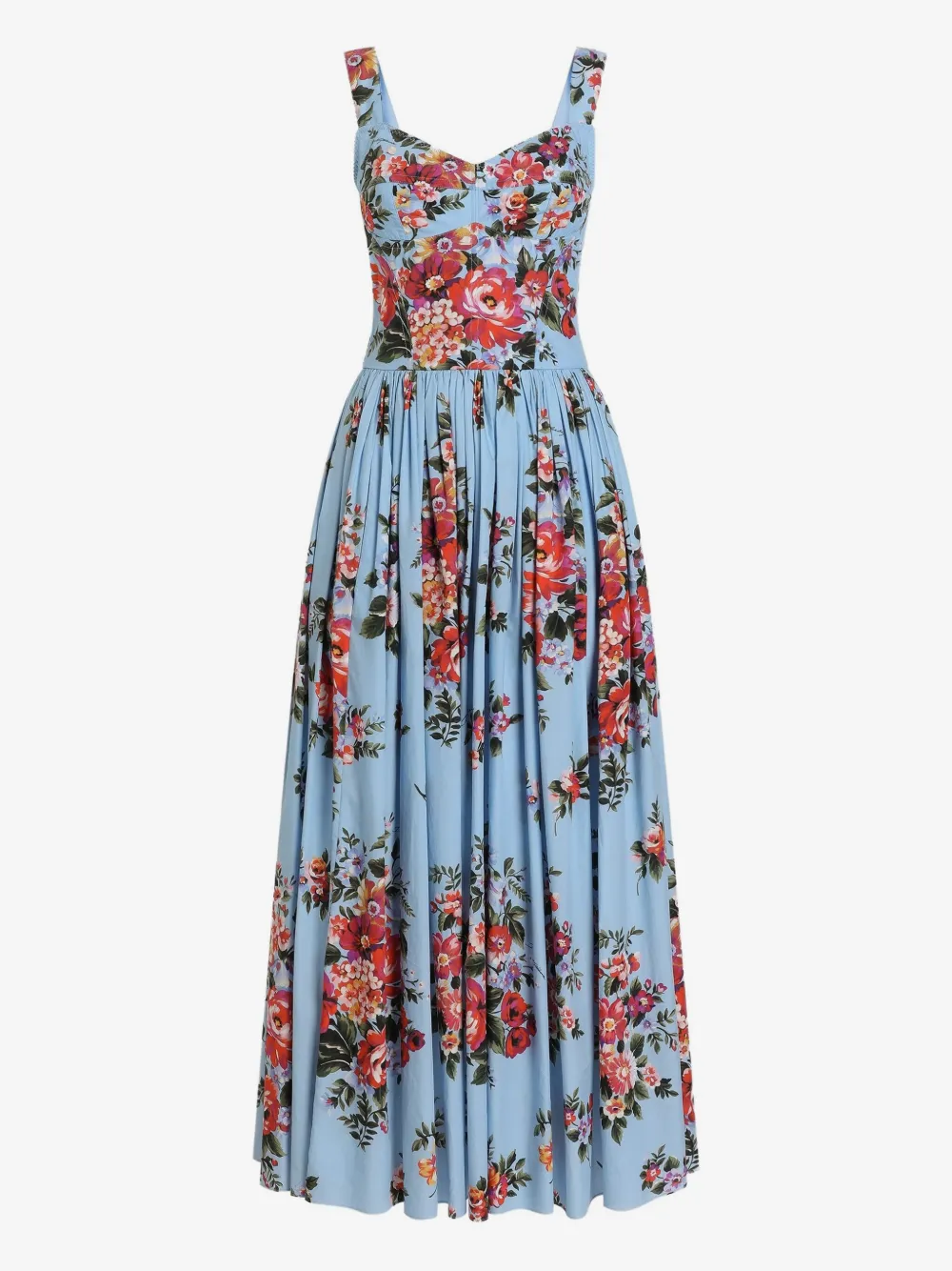 Blue floral midi dress